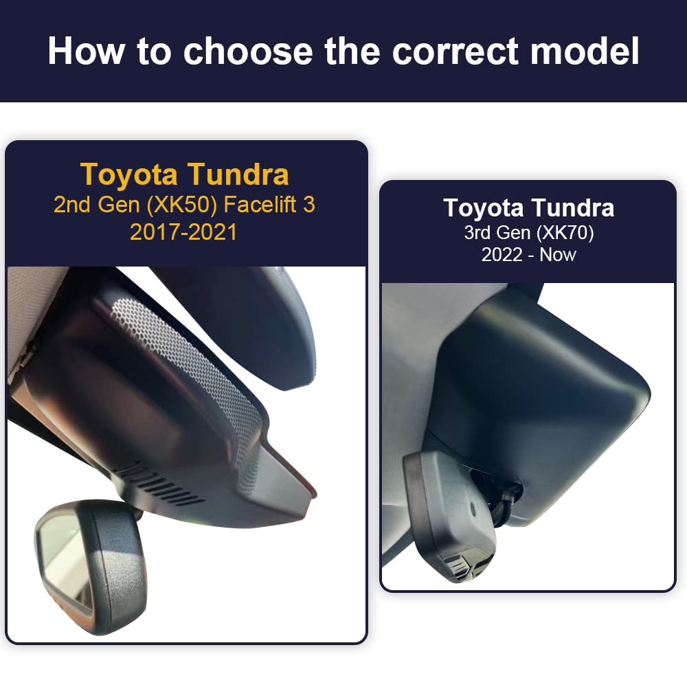 Fitcamx 4K Dash Cam Suitable For Toyota Tundra 2017 2021 & Sequoia 2017 2022 Limited Sr5 Platinum Trd Pro, Integrated Oem Look,