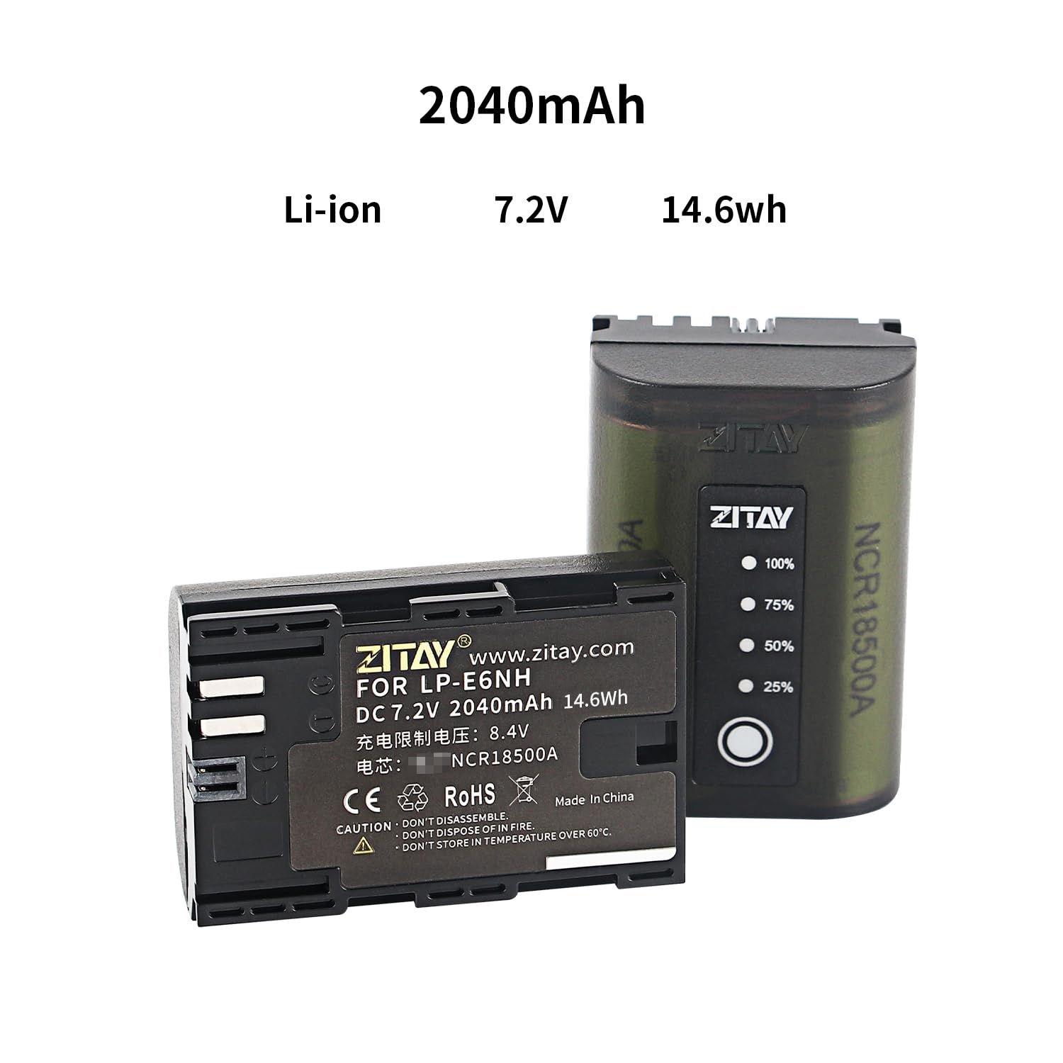 Zitay Lp E6Nh 2Pack Batteries And Fast Charger Station Compatible With Canon Eos R5, R6, 5D Mark Ii Iii Iv, 5Ds, 6D, 6D Mark Ii,