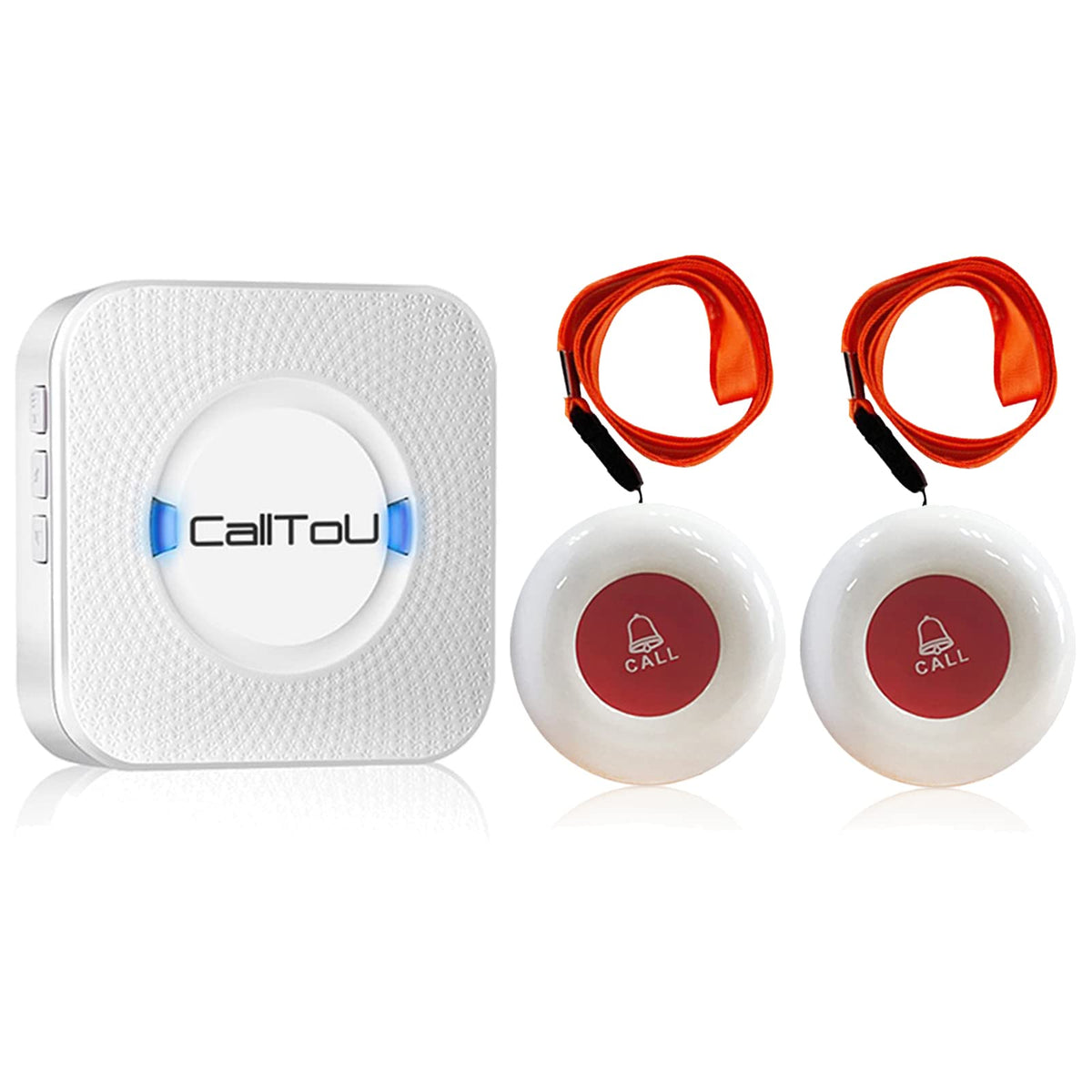 Calltou Elderly Monitoring Call Button Wireless Caregiver Pager Smart Senior System With Light Personal Buzzer Alarm 2 Portable