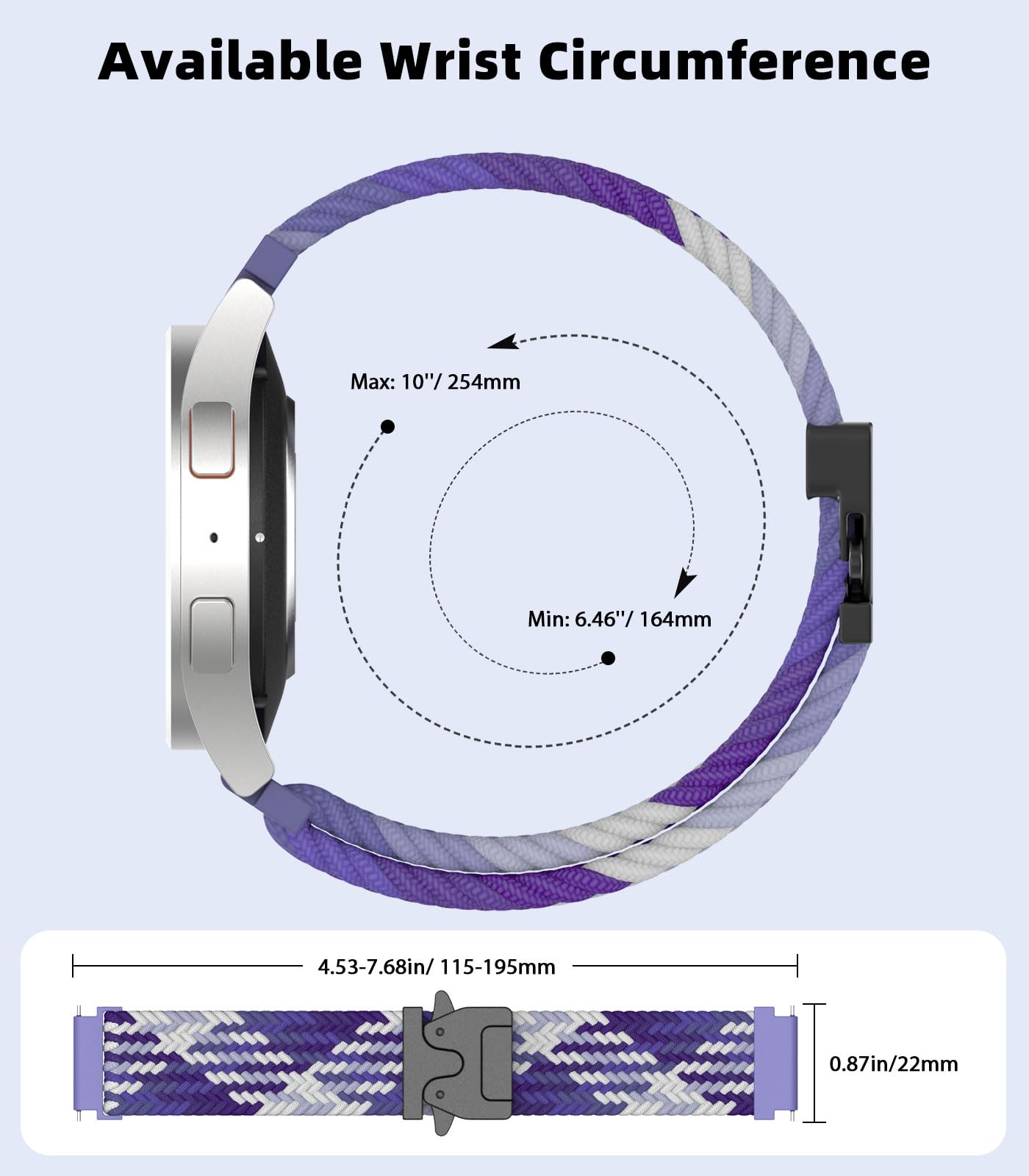 Astorgos Braided Band For Samsung Galaxy Watch 7 6 5 4 Fe 40Mm 44Mm/Watch 6 4 Classic 43Mm 47Mm 42Mm 46Mm/5 Pro 45Mm/3 41Mm/Acti