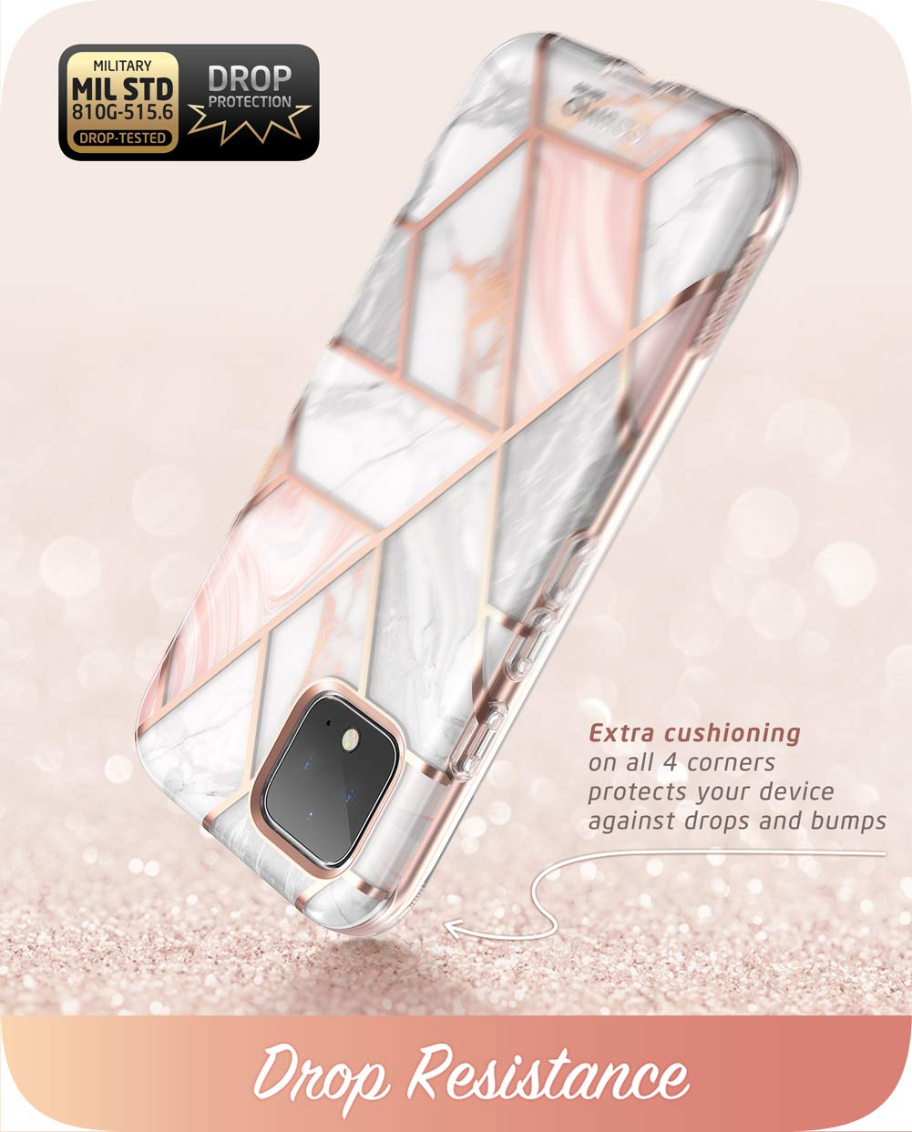 I-Blason Cosmo Series Protective Case For Google Pixel 4 Xl (2019), Marble Pink