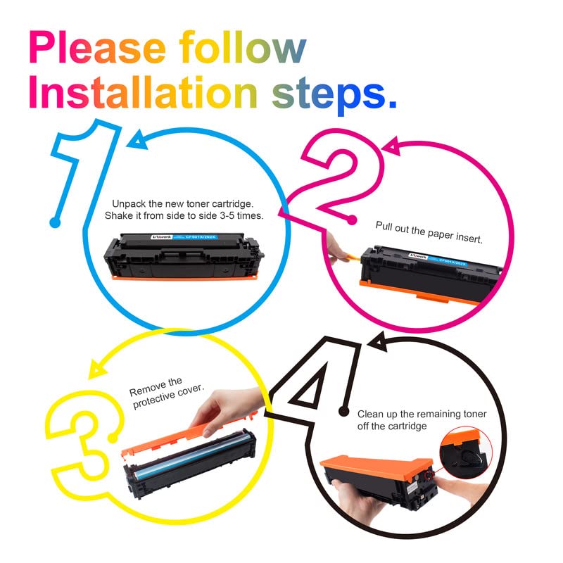 Uniwork 202X Toner Cartridges High Yield Replacement For Hp 202X 202A Compatible With Color Laserjet Pro Mfp M281Fdw Mfp M281Cdw