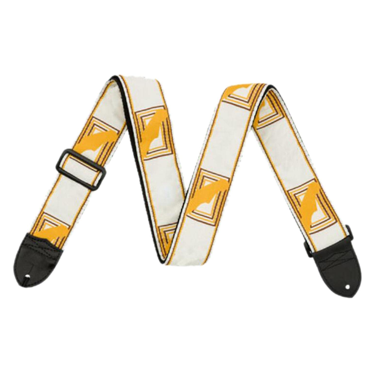 VISTORA Guitar Strap Thickening Embroidered widening Polyester for Bass Acoustic White Yellow|AcousticElectric Guitar|Electric 