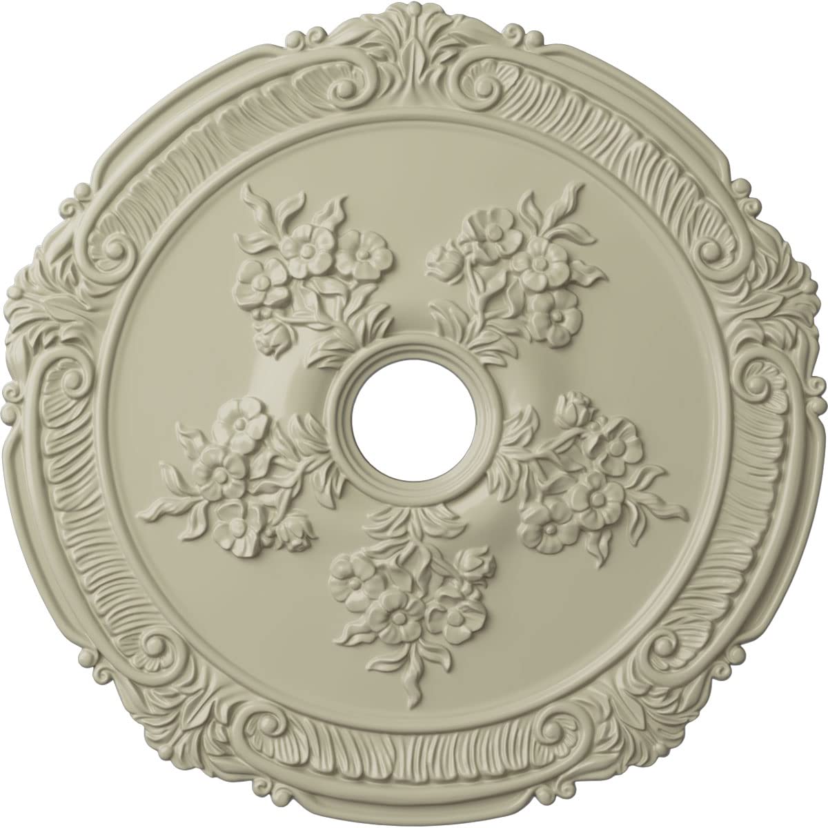 Ekena Millwork Cm26Atcyf Attica With Rose Ceiling Medallion, 26''Od X 3 3/4''Id X 1 1/2''P, Hand Painted Clear Yellow
