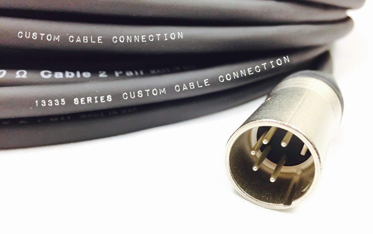 Custom Cable Connection 100 Foot 5 Pin Xlr 24 Awg (Gauge) Dmx512 Data Cable Male To Female For Stage Lighting, Led Uplights, Dj
