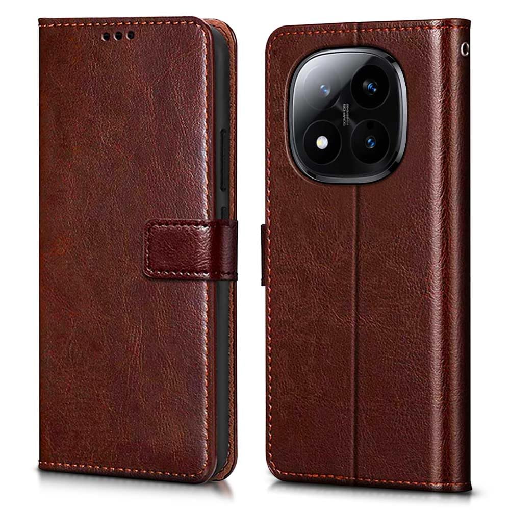 Wow Imagine Shock Proof Flip Cover Back Case Cover For Redmi Note 14 Pro Plus 5G (Flexible | Leather Finish | Card Pockets Walle