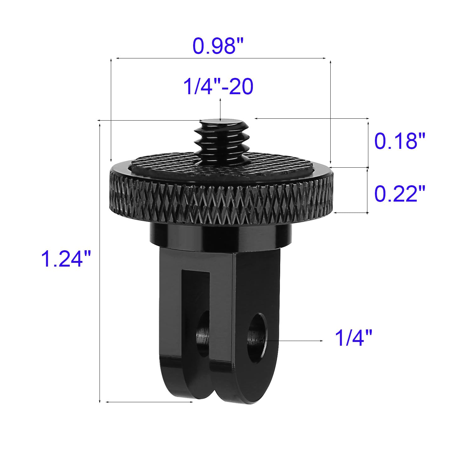 Aluminum Tripod Mount Adapter Camera Tripod Adapter 1/4' 20 Mounts With Aluminum Thumbscrew Compatible With Gopro Action Cameras Insta360 Gopro Hero 8/9/10/11/12 And Other Standard 1/4 Accessories