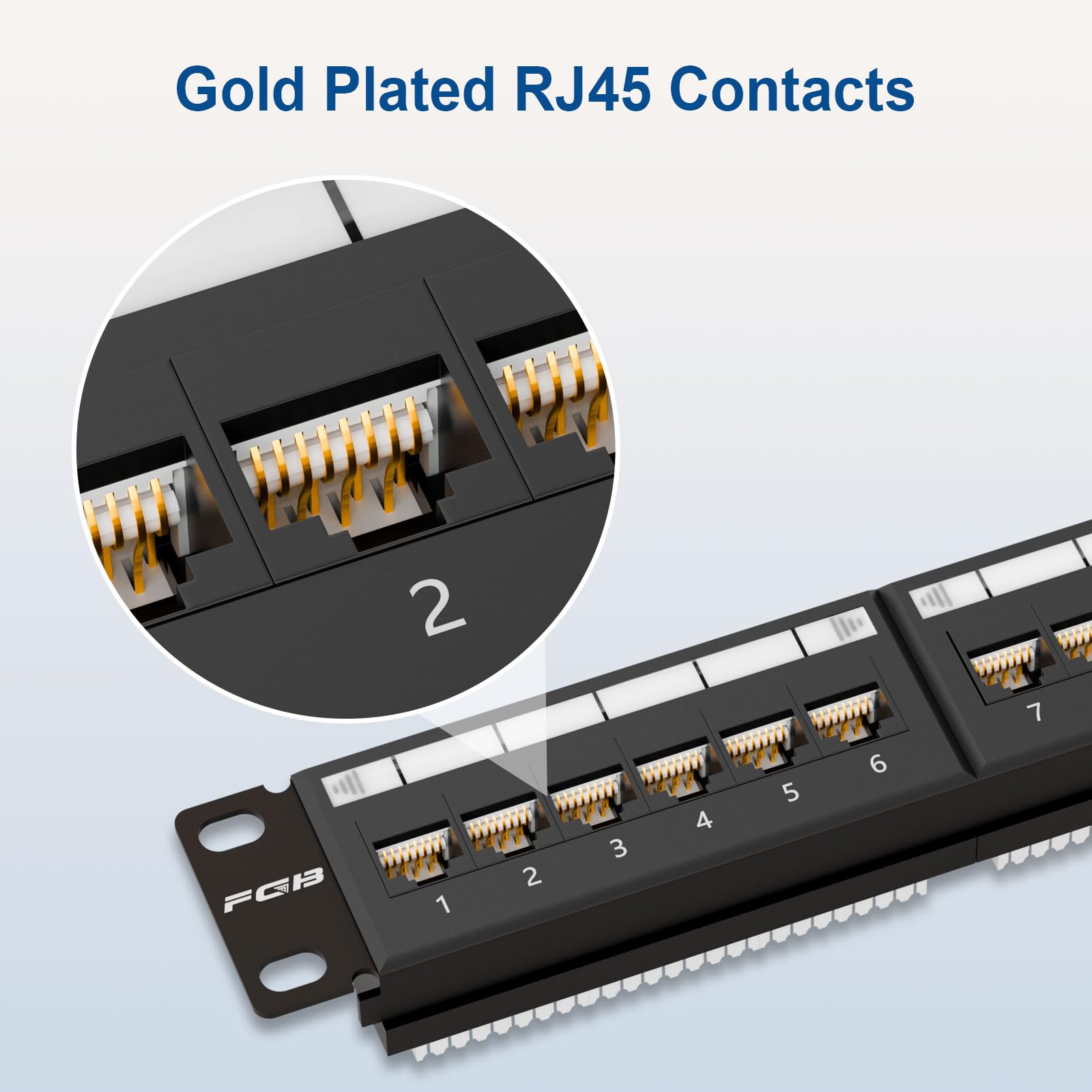 Fgb 10Gbps Cat6A Patch Panel 24 Port, Rj45 19'' Rackmount Or Wall Mount Patch Panel 1U, Network Patch Panel For Gigabit Network