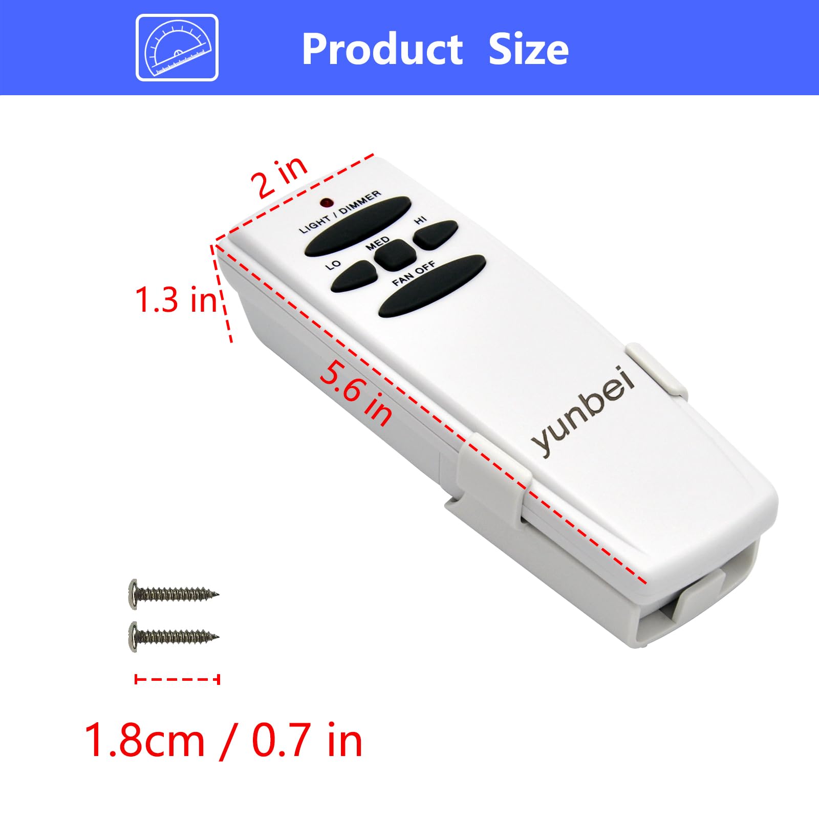 Yunbei Ceiling Fan Remote Control Replacement For Hampton Bay Hunter With Wall Mount, For L3H2010Fanhd Uc7078T Chq7078T Chq8Bt70