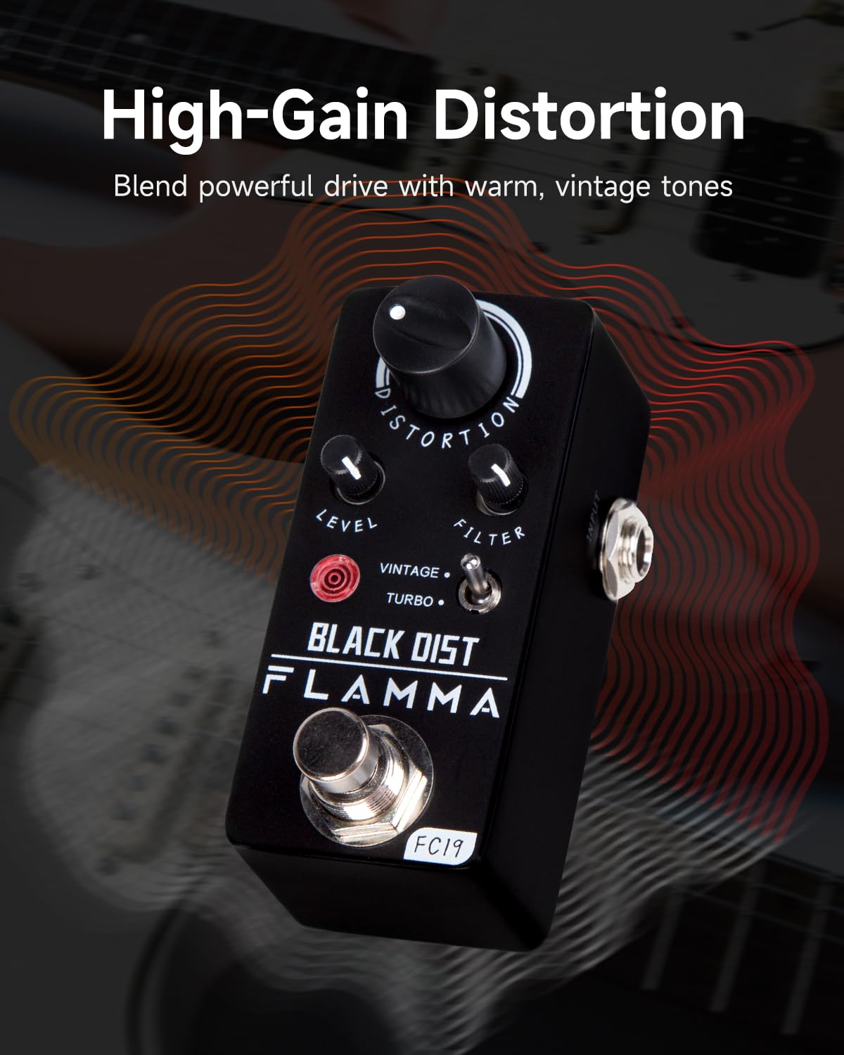 Flamma Fc19 Distortion Pedal Electric Guitar Effects Pedal With Warm Vintage Tone True Bypass