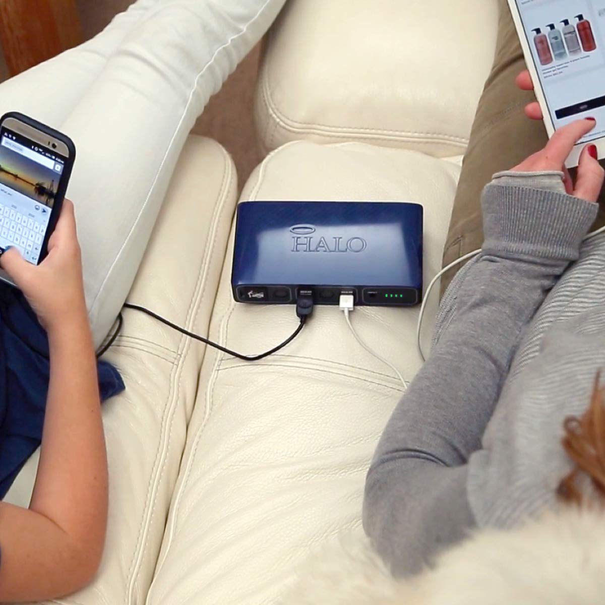 Halo Bolt 58830 Mwh Portable Phone Laptop Charger Car Jump Starter With Ac Outlet And Car Charger   Black Graphite