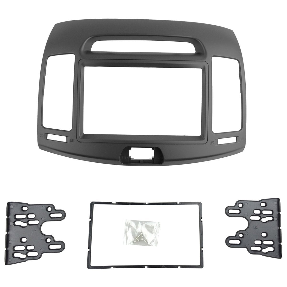 Dkmus Car Stereo Dash Radio Fascia Kit For 2006 2010 Hyundai Elantra (Hd), Avante (Hd) 2006 2010 Installation Trim Panel Frame Double Din (Grey)