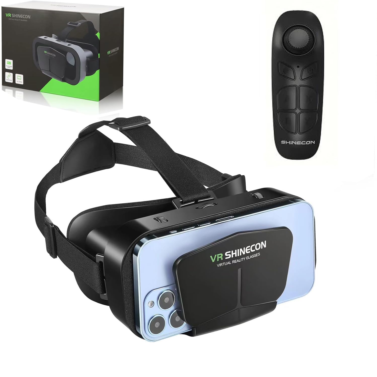 VR Headset with Controller for iPhone and Android Phones, 3D Virtual Reality Glasses, Adjustable Goggles for Movies and Games4.7