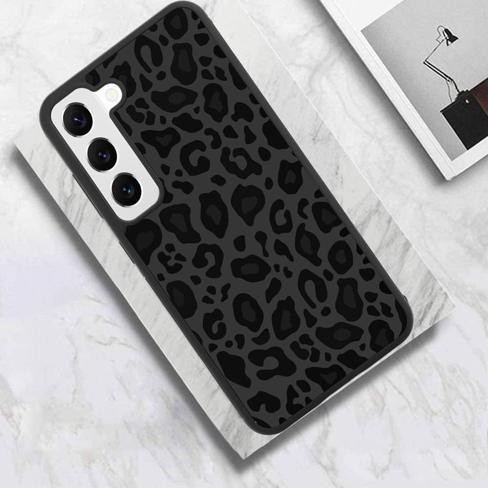 Kanghar Case Compatible With Galaxy S23 5G,Black Leopard Design,Tire Texture Non Slip +Shockproof Rugged Tpu Protective Case For