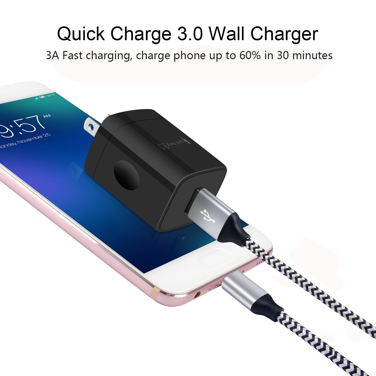 Usb C Fast Car Phone Charger For Samsung Galaxy S25 Ultra Plus S25+ S24 Fe A55 A35 A15 S24 S23 S22 S21 S20 5G Fe Plus Ultra S10 S10E S9 S8 Note 20 10 9 8 A53 A42, Accessories Adapter Type C Cable 3Ft