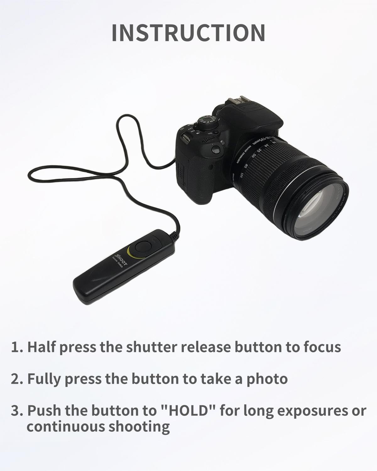 Remote Shutter Release Cable, Wired Remote Switch Cord Replacement Rs 60E3 For Canon Rebel T7 T7I T6 T6I T6S T5 T5I T4I T3 T3I T2 60D 70D 77D 80D G16 G15 G12 G11 G10 G1X G1X Mark Ii G1X Mark Iii