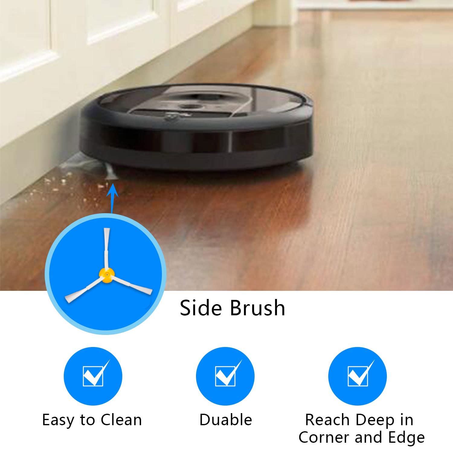 Yokyon Replacement Parts Kit Includes Bristle & Flexible Beater Brush & Armed 3 Side Brush & Filters For Irobot Roomba 600 Serie