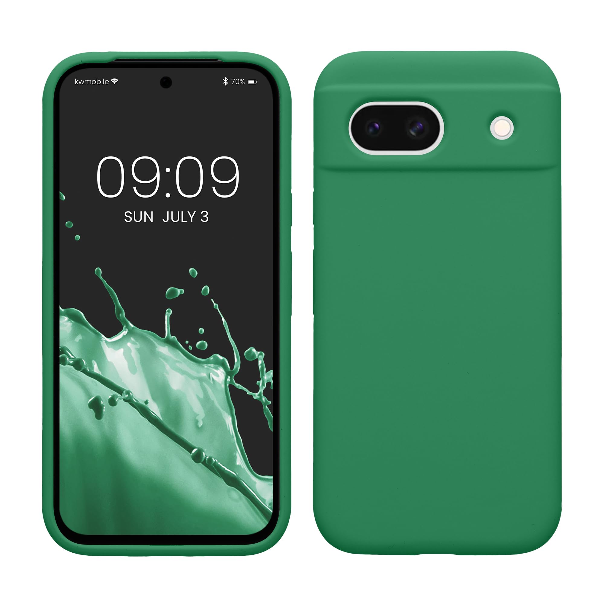 kwmobile Case Compatible with Google Pixel 8a Case - TPU Silicone Phone Cover with Soft Finish - Pixie Green