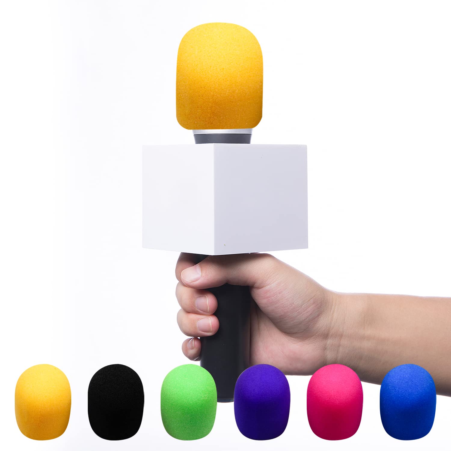 Microphone Cover Colorful Foam Mic Cover Washable Microphone Windscreen Microphone Covers Suitable For Most Standard Handheld Mi