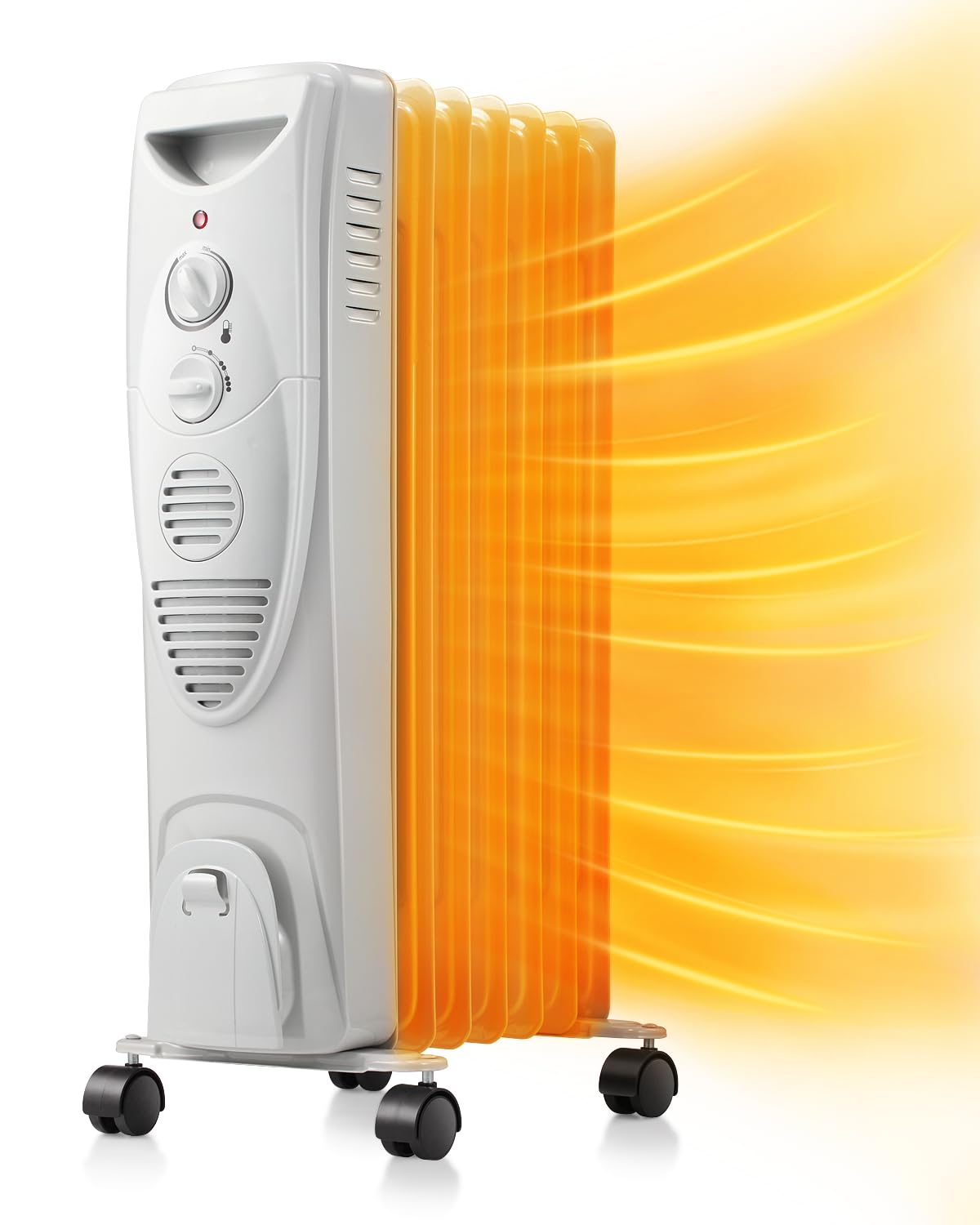 R.W.Flame Oil Filled Radiator Heater,3 Heat Settings, Adjustable Thermostat, Portable Space Heater, Quiet Heater With Tip Over &