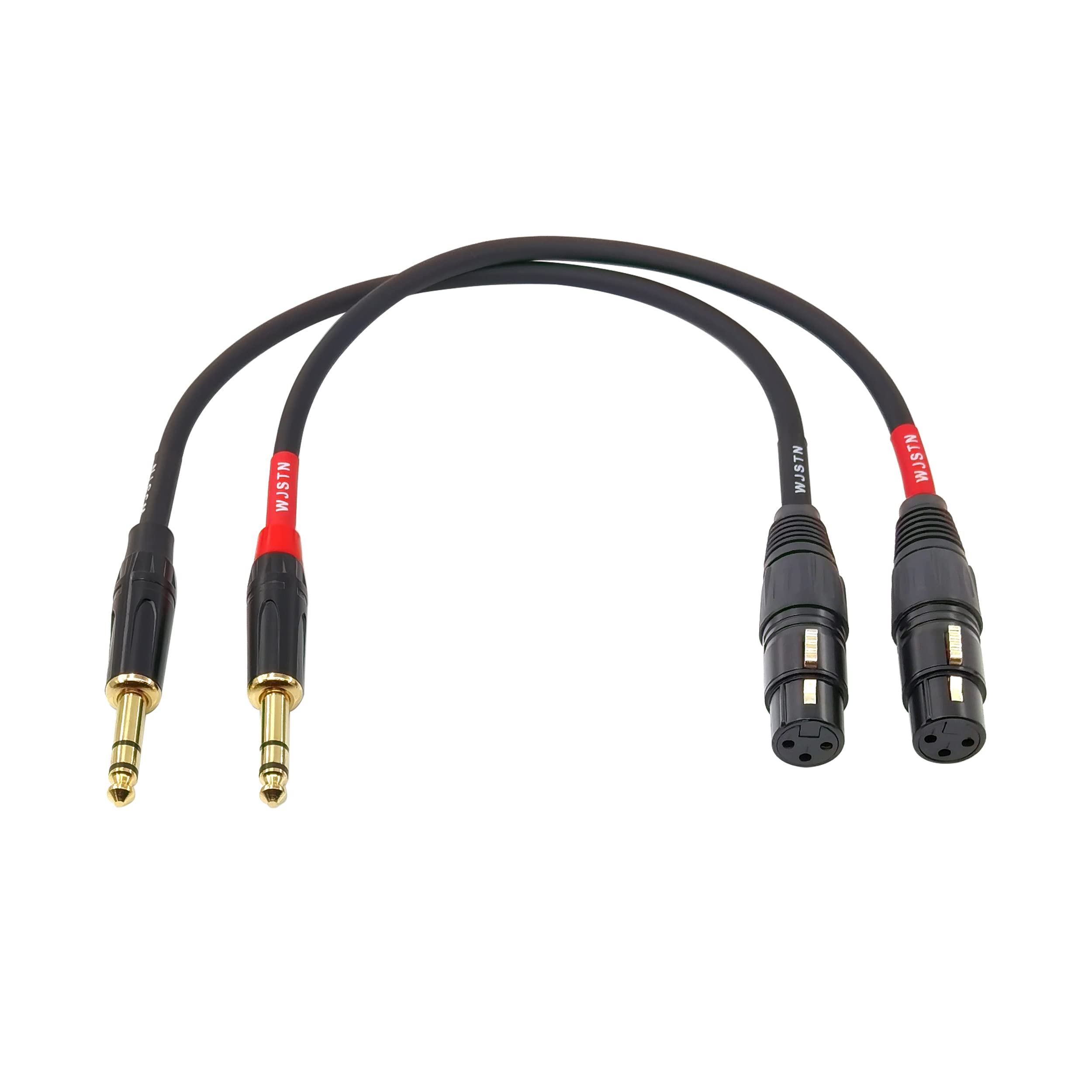Xlr To 1/4 Trs Cable 6.35Mm Dual Channel To 3 Pin Xlr Female Xlr To 1/4 Stereo Balanced Microphone Adapter 1Ft