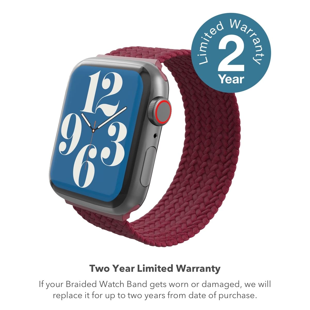 Zagg Gear4 Braided Stretchy Solo Loop Band - Compatible With Apple Watch 42Mm 44Mm 45Mm, Elastic Strap Wristbands For Iwatch Ser