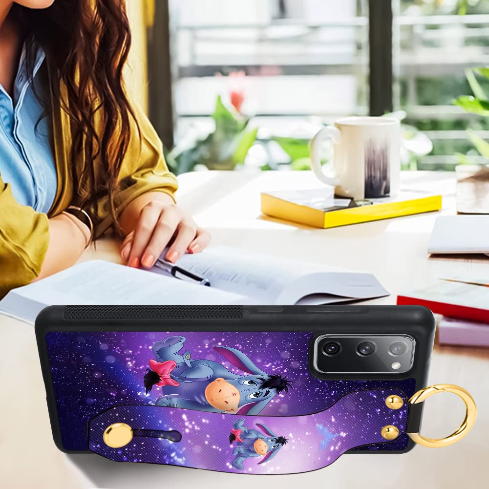 Cuwana Cartoon Case For Samsung Galaxy S20 Fe 5G Case 6.5 Inch Cute Purple Eeyore Cartoon Character Design With Lanyard Wrist St