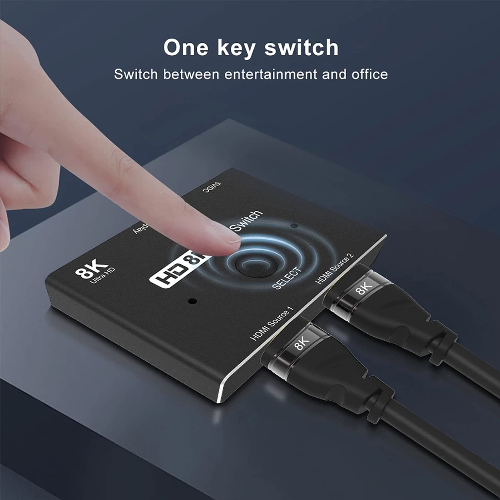 2 In 1 Out Hdmi 2.1 Switch 4K@120Hz, Bolaazul 2 Port Hdmi Switcher  8K@60Hz, 1080P@120Hz, Hdr, Uhd, 48Gbps  Hdmi 2.1 Adapter 2 I