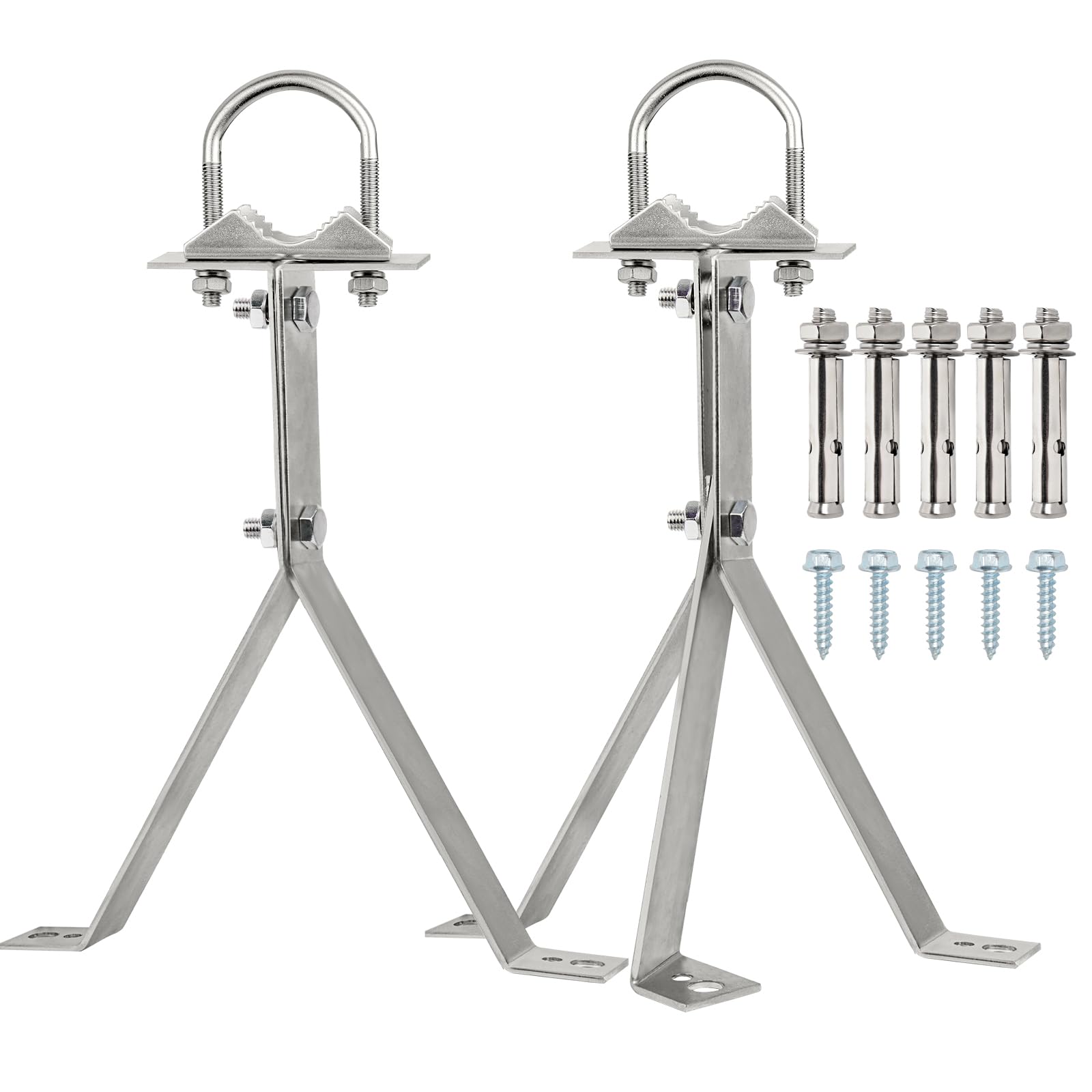 Xrds Rf Antenna Wall Mount 14 Inch Heavy Duty Stand Off Wall Mast Mount Windproof Antenna Mounting Bracket For Tv Antenna Mast (3 Leg + 2 Leg)