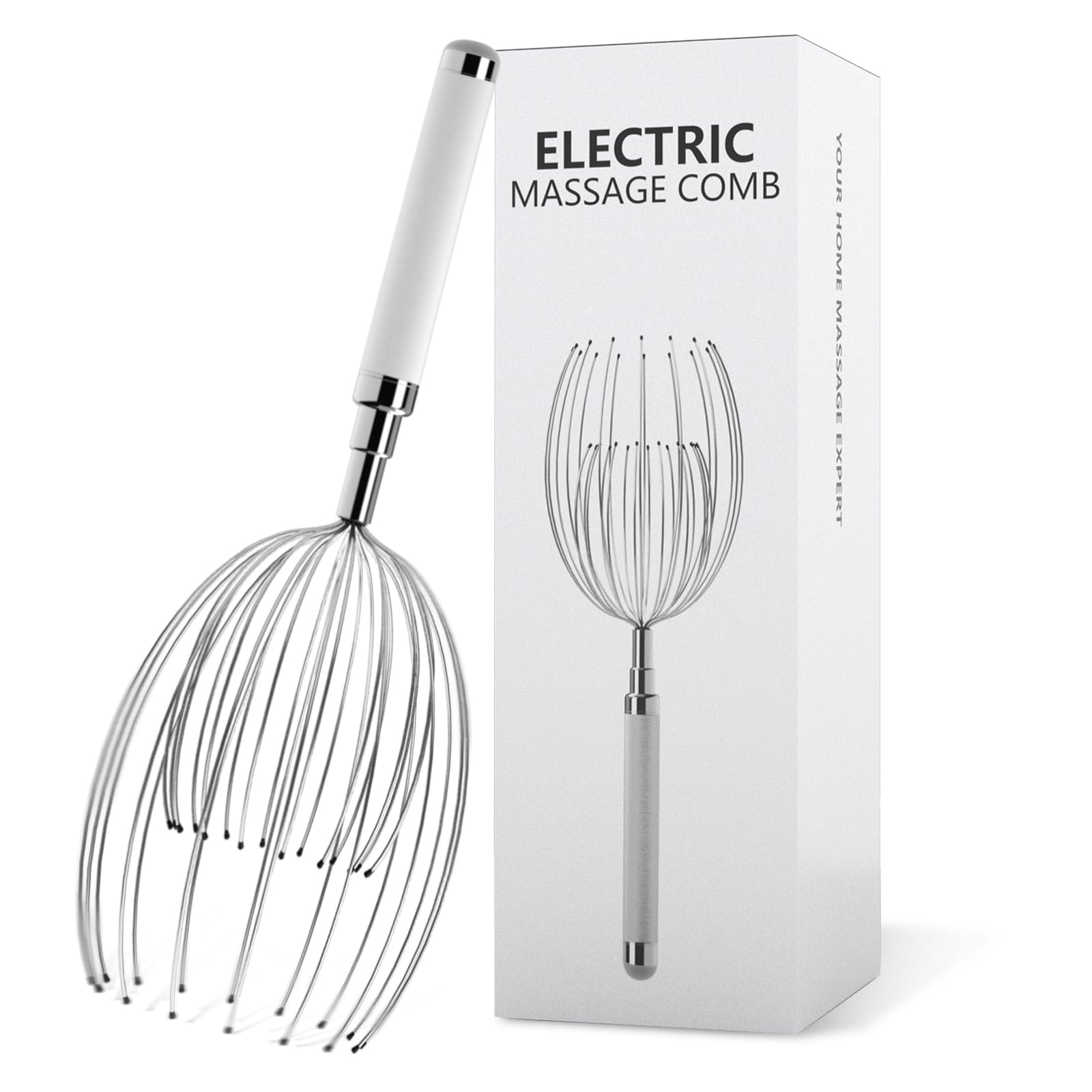 Winyoung Electric Scalp Massager, Handheld Hair Massage Tool Electric Head Scratcher Massager Whisk, 20-Finger Design Head Massa