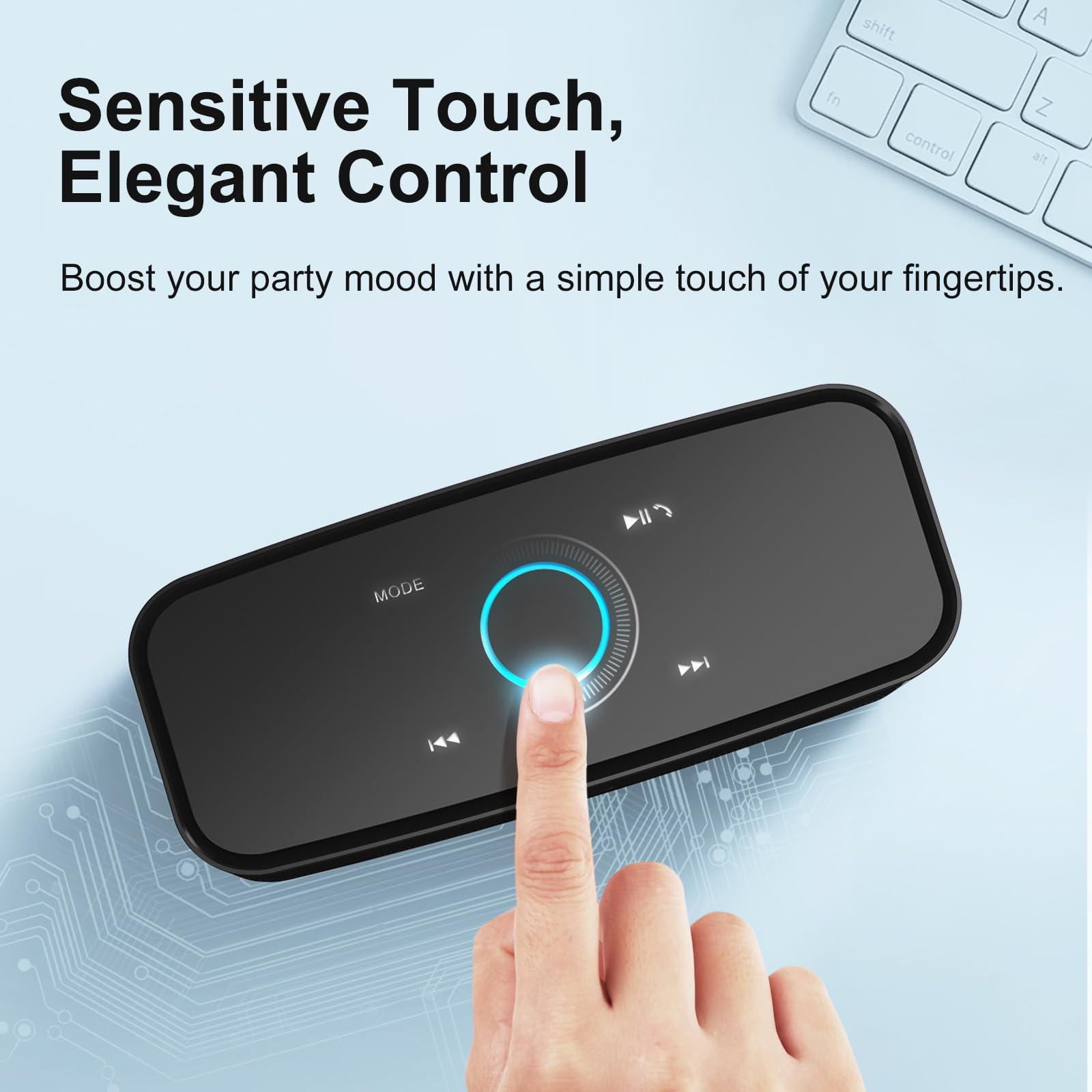 Bluetooth Speaker, Doss Soundbox Touch Portable Wireless Bluetooth Speaker With 12W Hd Sound And Bass, Ipx5 Waterproof, 20H Play