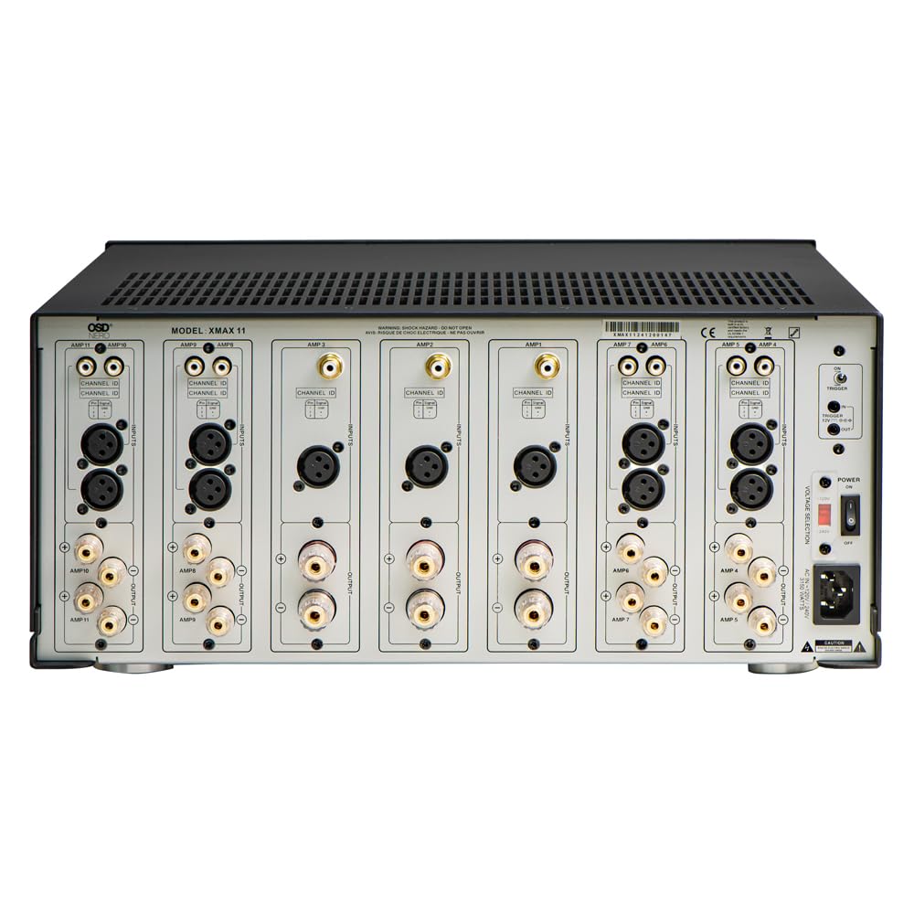 Osd Nero Xmax11 Class A/B 11 Ch Home Theater Amplifier, 3X 310W + 8X 135W, 2X Toroidal Transformers, Xlr/Rca Inputs