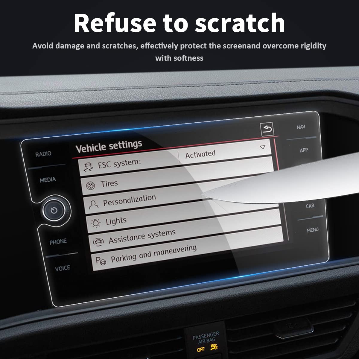 Intget 8Inch Navigation Screen Protector For 2021 2022 2023 2024 Vw Volkswagen Jetta Accessories 2019 2020 & For Vw Taos Accessories 2022 2023 2024 Car Gps Tempered Glass Center Touch Screen Display Touchscreen Protective Film (8Inch Jetta/Taos)