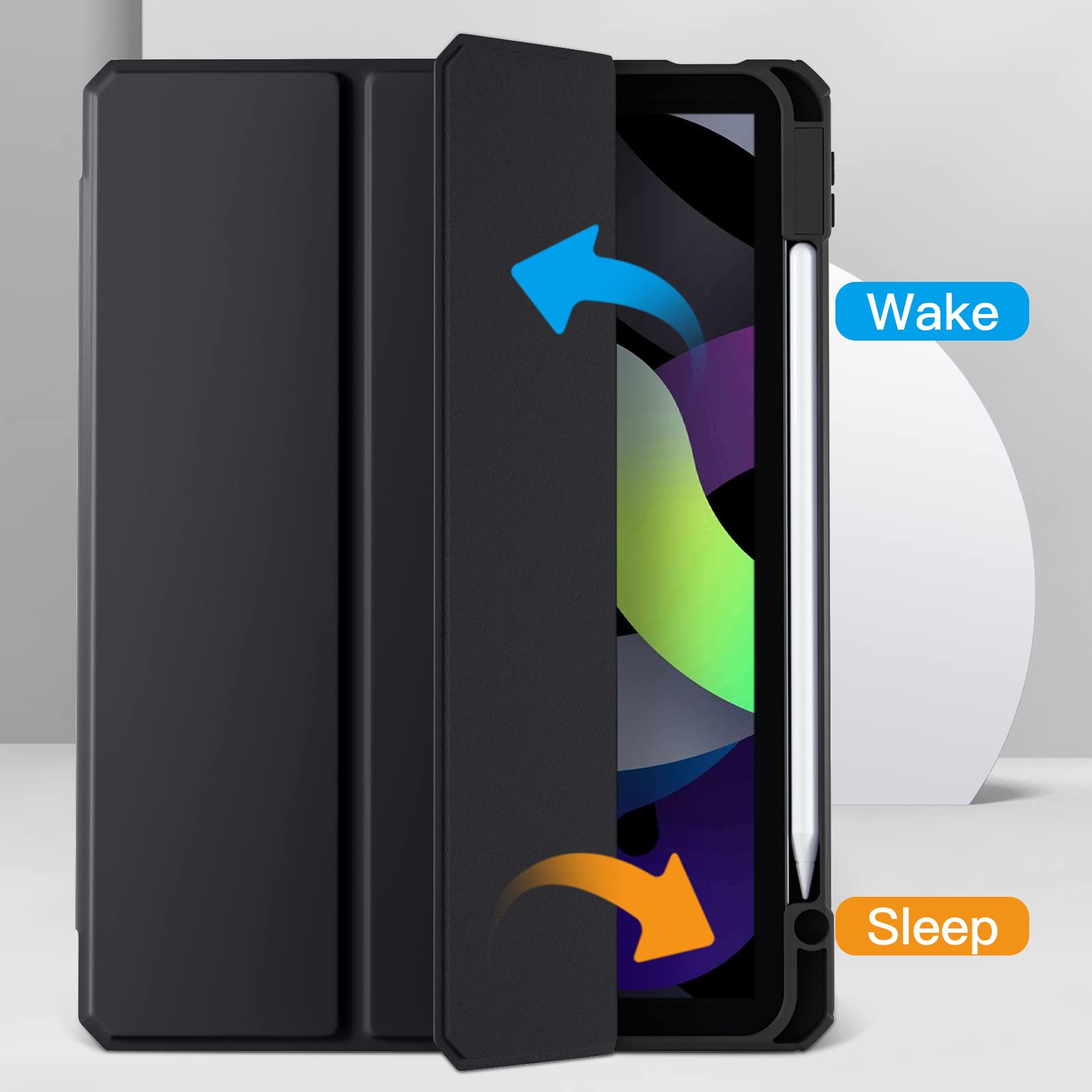 Mastten Compatible With New Ipad Air 11 Inch Case M2 2024, For Ipad Air 6Th/5Th/4Th Generation Case 10.9 Inch With Pencil Holder