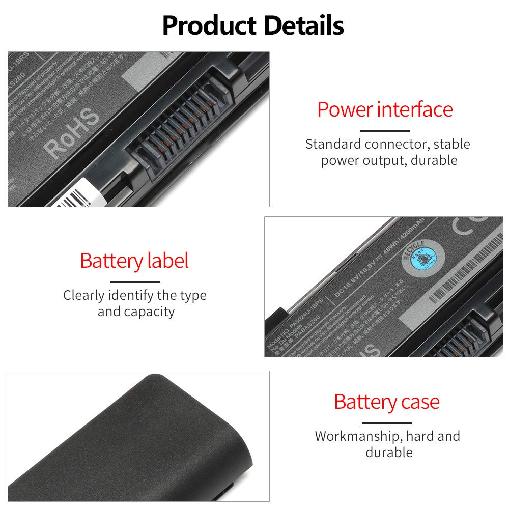 New Pa5024U 1Brs Laptop Battery Compatible With Toshiba Satellite C55 C55 A C55T C55Dt C55D C855 C855D L855 L875 P855 P875 S855