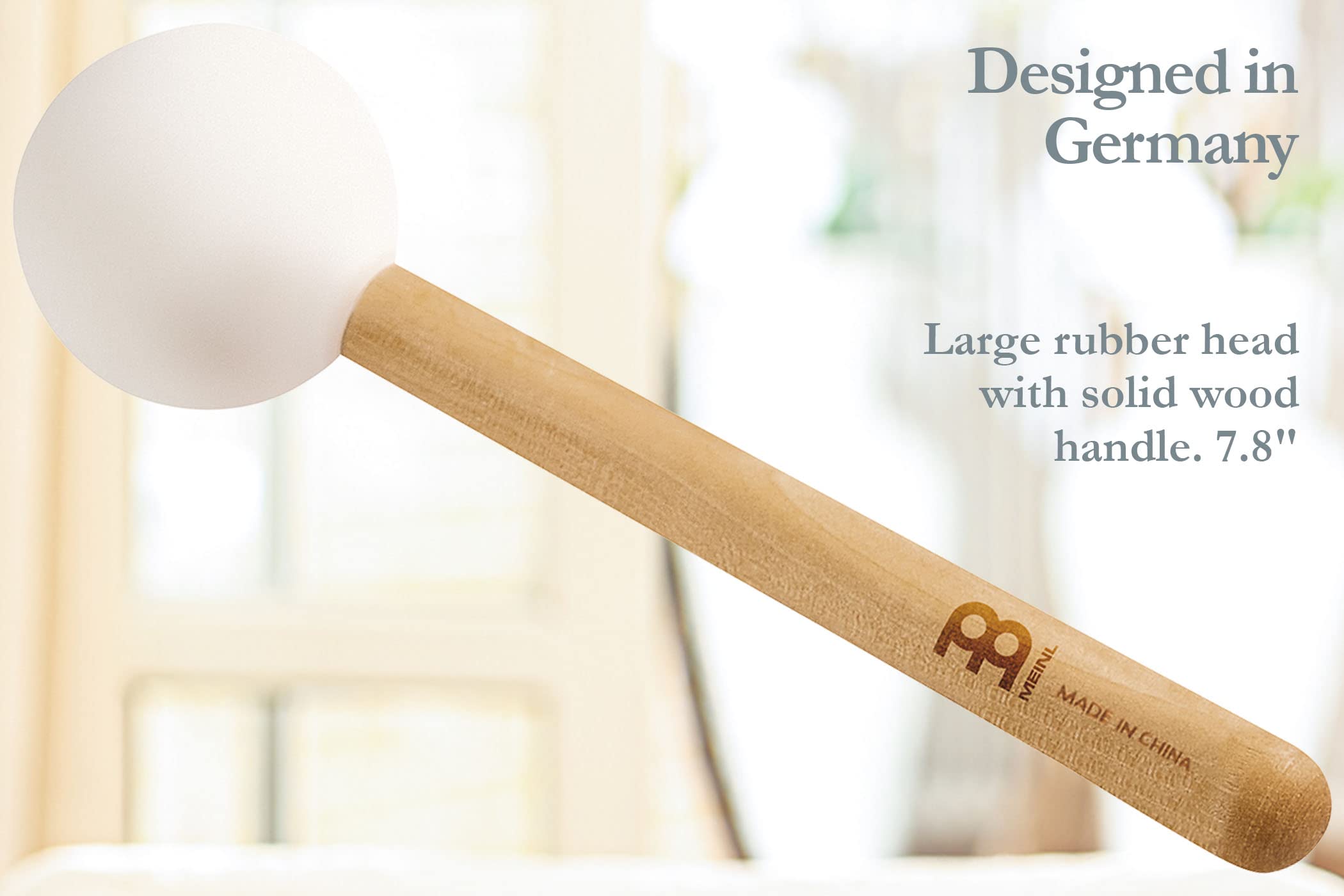 Crystal Singing Bowl Mallet   Rubber Head With Wood Handle   Pure, Clear Tone For Meditation, Asmr, Yoga Or Sound Baths, 2 Year