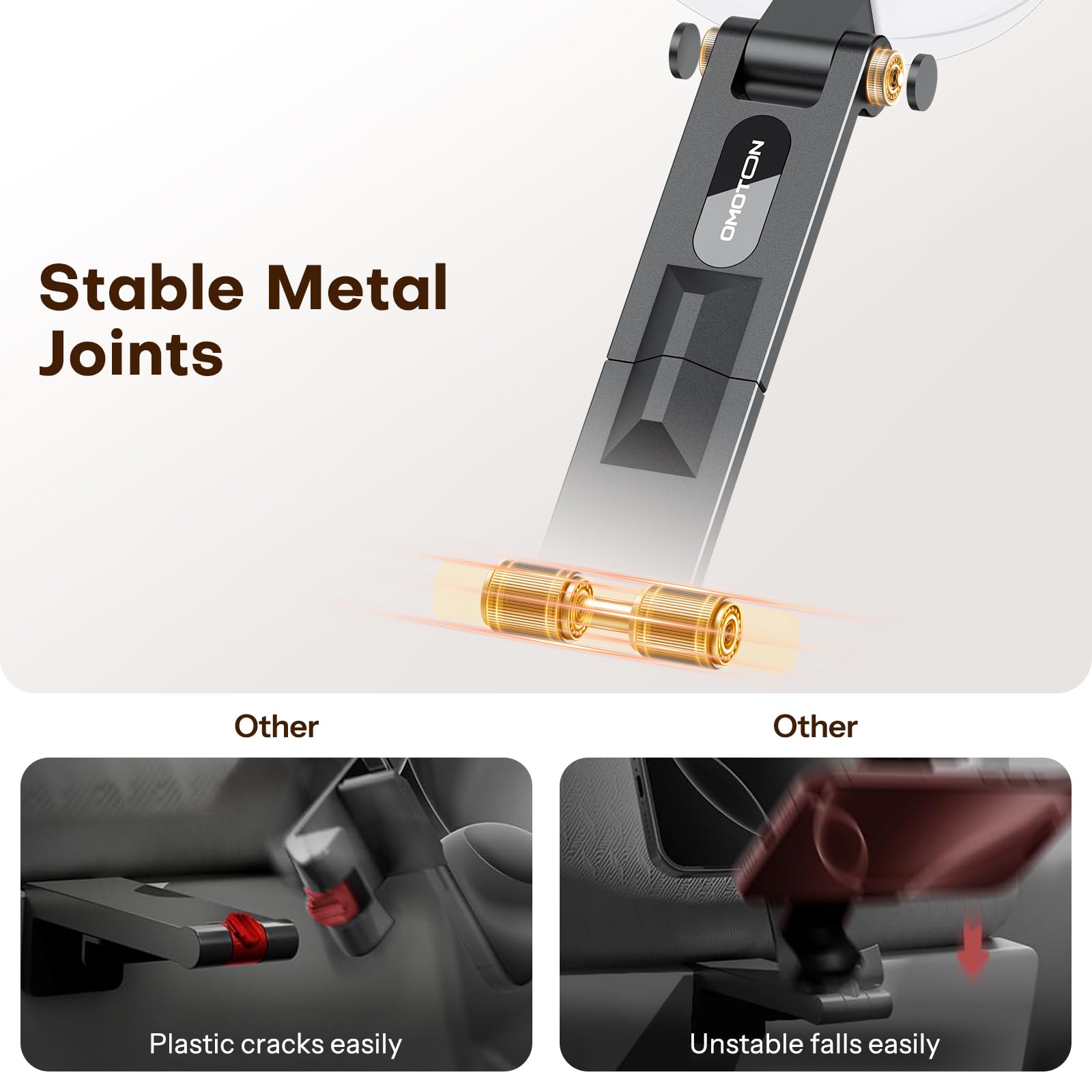 Omoton 360Rotating For Magsafe Tripod Mount, Adjustable Aluminum Magnetic Phone Tripod For Iphone 17/16/15/14 Pro Max Air, Folda