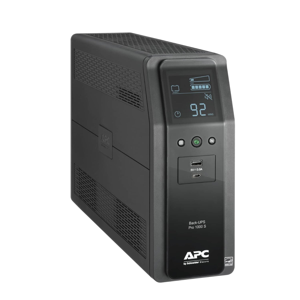 Apc Ups 1000Va Sine Wave Ups Battery Backup And Surge Protector, Br1000Ms Backup Battery Power Supply With Avr, (2) Usb Charger 