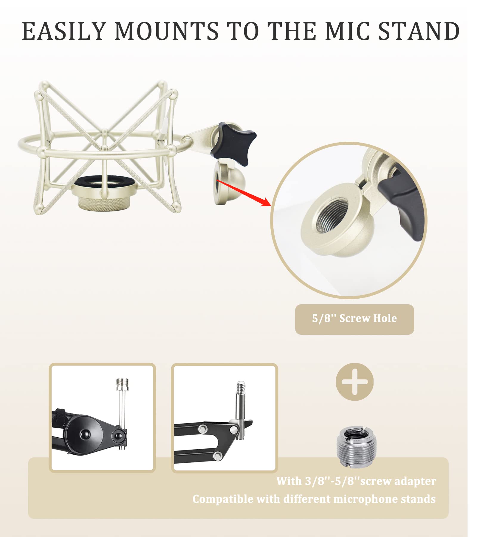Tlm 103 Shock Mount   Microphone Mount Compatible For Neumann Tlm 103 M147 Condenser Mic By Suuntok,Silver