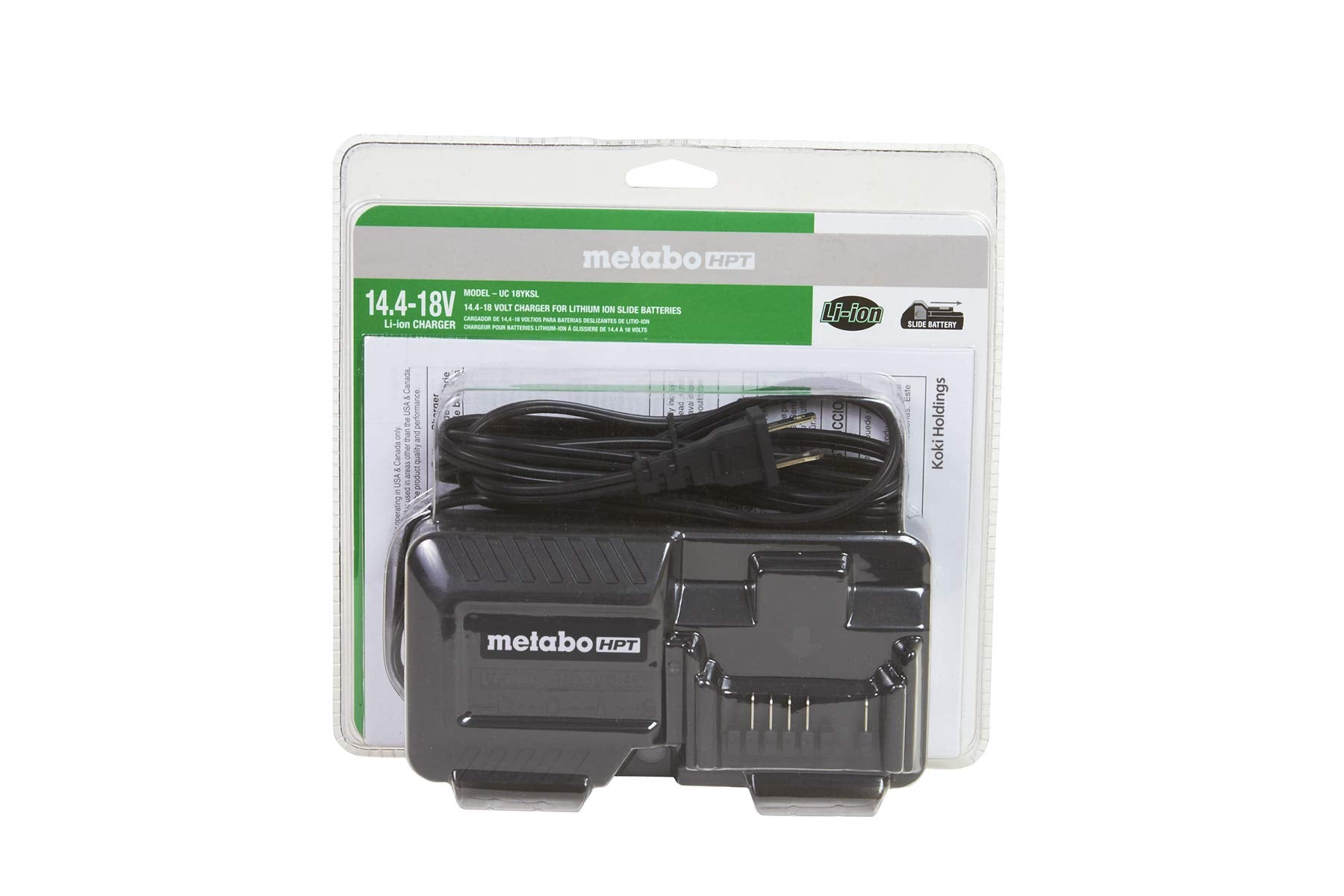 Metabo Hpt Battery Charger | 18V Lithium-Ion | Slide Style | Uc18Ykslm