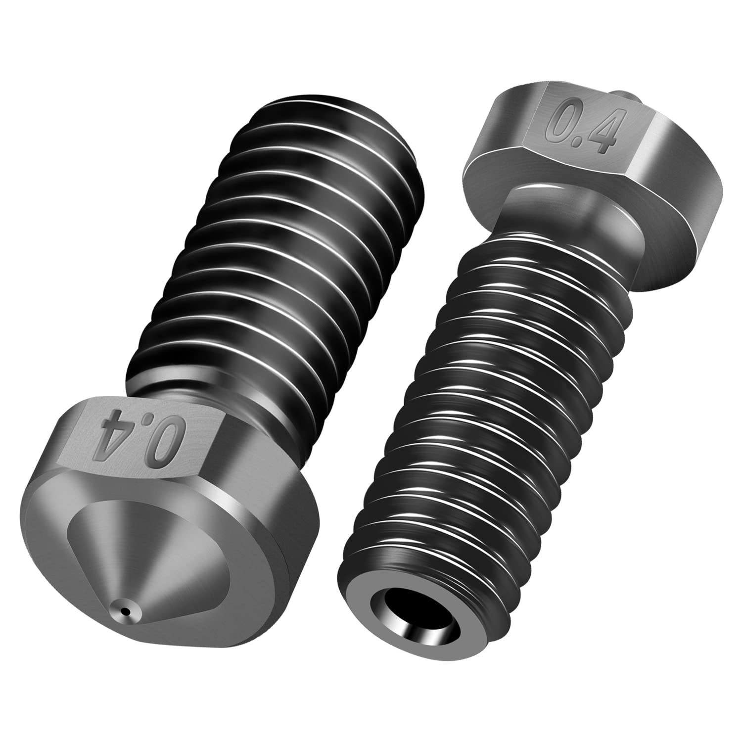 Simax3D 5Pcs Volcano Nozzle 0.4Mm,M6 Hardened Steel Printed Head For J Head Hotend Extruder Parts,Compatible Artillery/Sidewinde