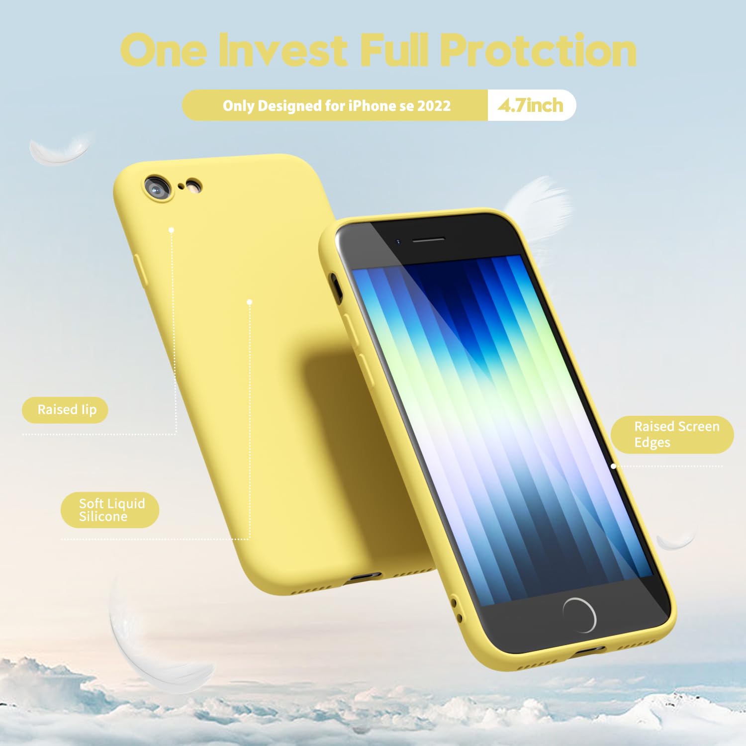 Oakxco For Iphone Se Case 3Rd Generation 2022/2020/2Nd Silicone, Iphone 7/8 Case, Soft Rubber Gel Elegant Thin Slim Tpu Matte Sm