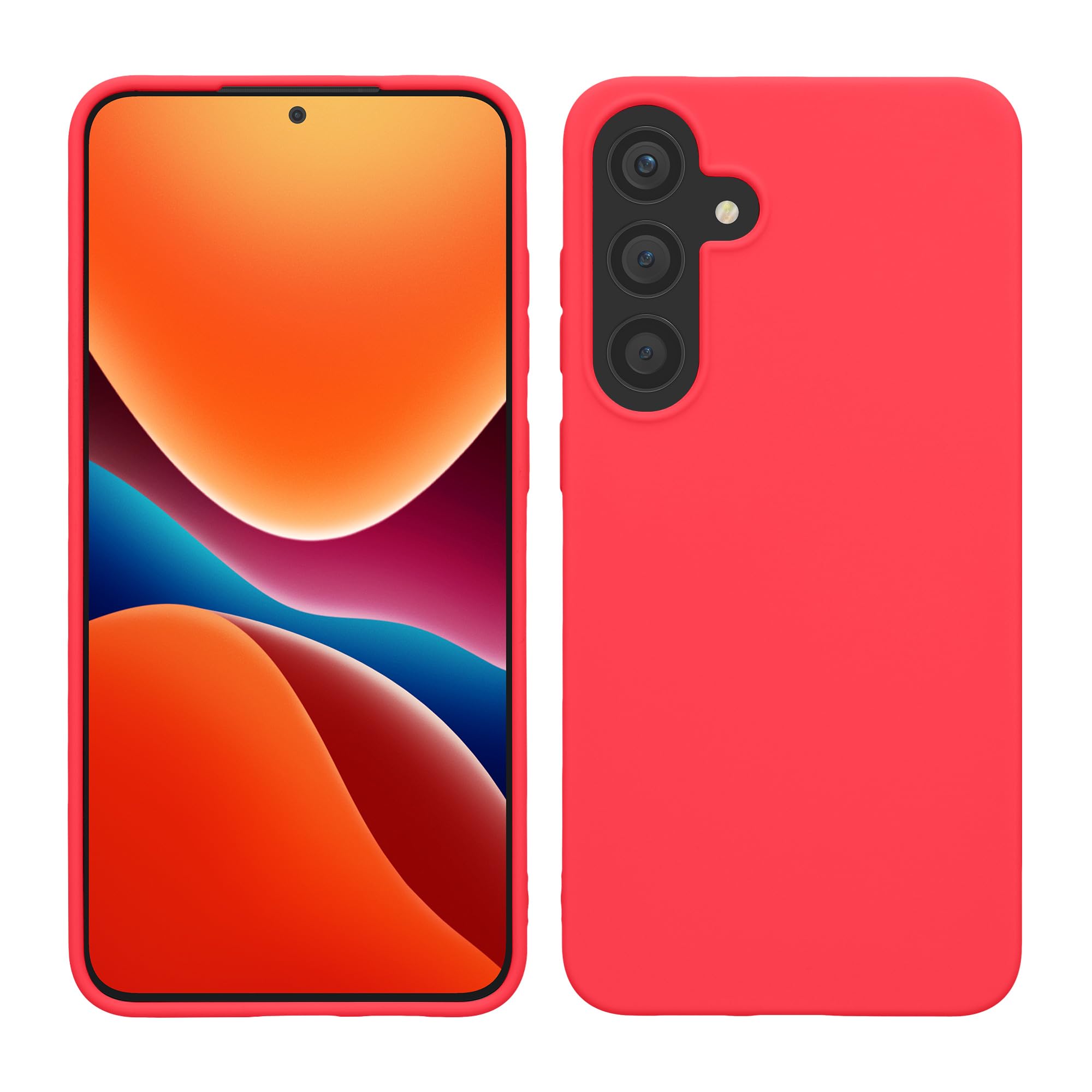 kwmobile Case Compatible with Samsung Galaxy S25 Case - Soft Slim Protective TPU Silicone Cover - Neon Pink