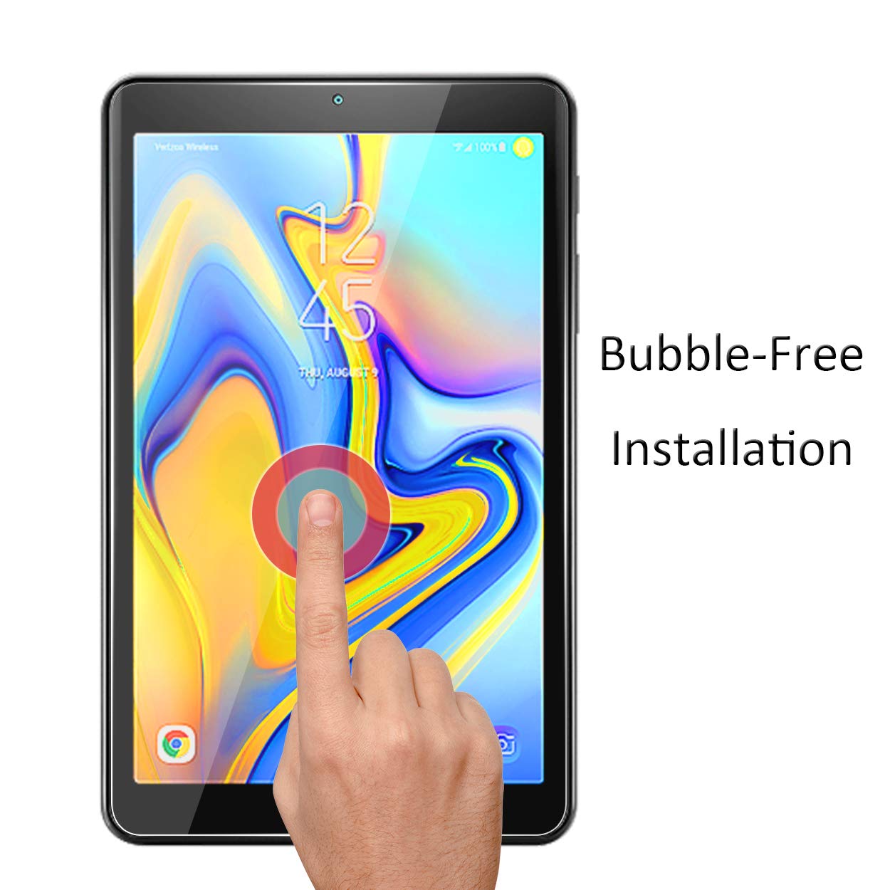 Orzero (2 Pack) Tempered Glass Screen Protector Compatible For Samsung Galaxy Tab A 8.0 Inch 2018 (Only Fits For Sm T387 Model),