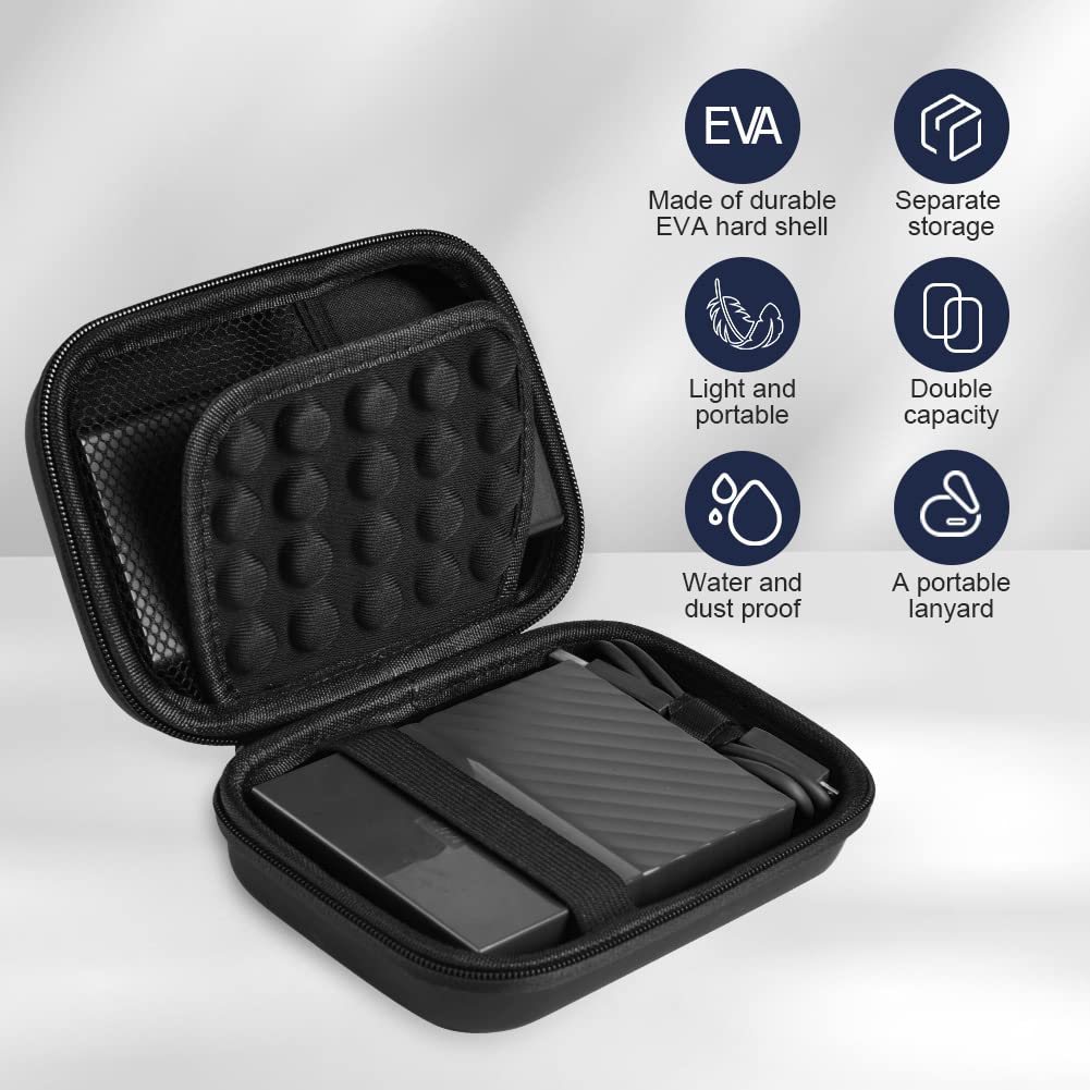 Amfun External Electronics Organizer Bag, Portable Travel Case, Universal Cable Bag With Inner Compartments Mesh Pockets, Tech S