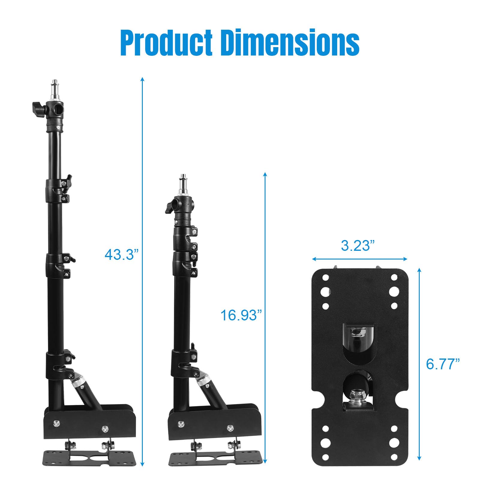 Fotoconic Triangle Wall Mounting Boom Arm Light Stand For Photography Studio Video Strobe Flash Lighting, Max Length 51.2 Inches