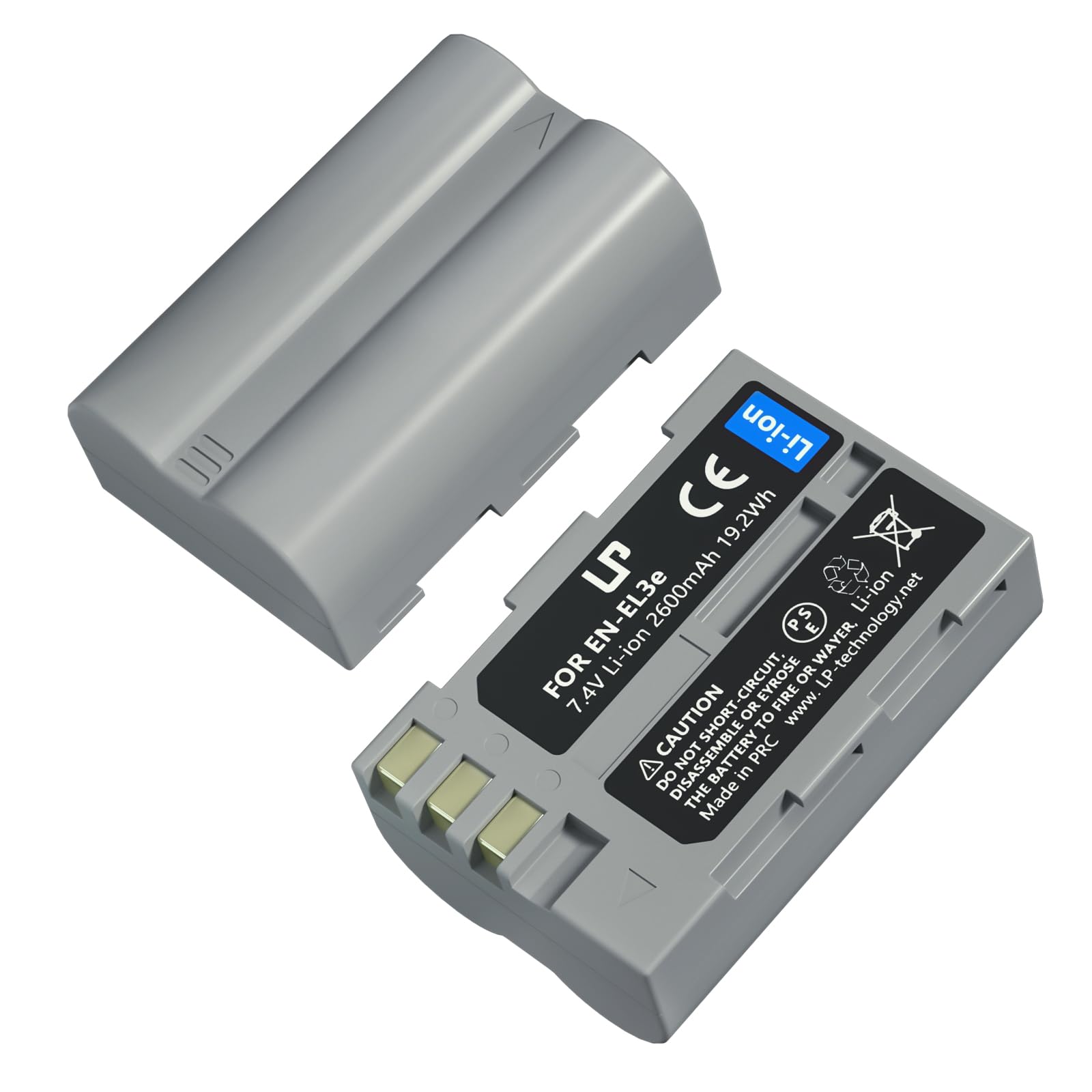 Lp En El3E Battery Pack, 2 Pack 2600Mahbattery For Nikon En El3, El3E, El3A, Compatible With Nikon D50, D70, D70S, D80, D90, D10