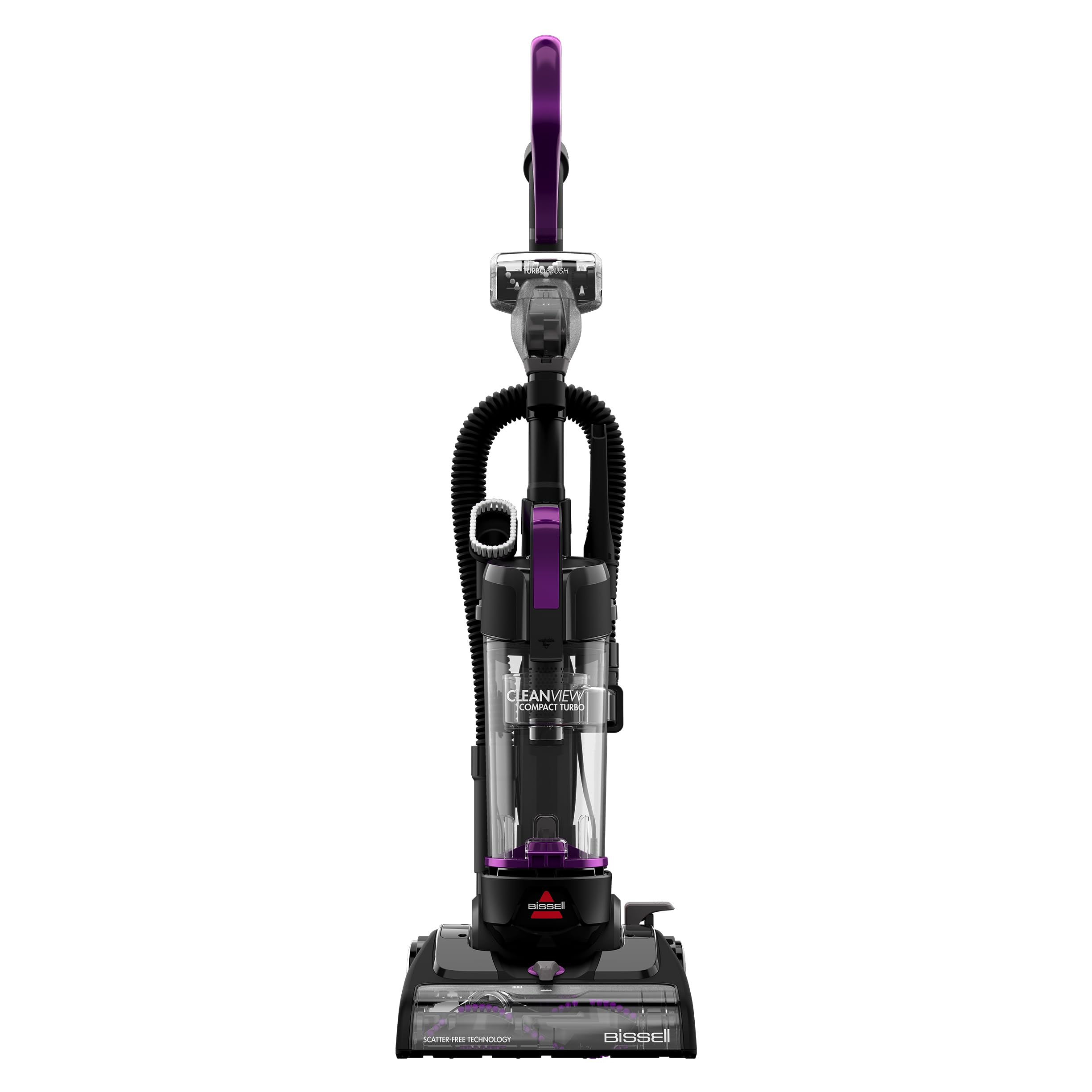 Bissell Cleanview Compact Turbo Upright Vacuum With Quick Release Wand, Full Size Power, Compact Size For Apartments & Dorms, 3437F