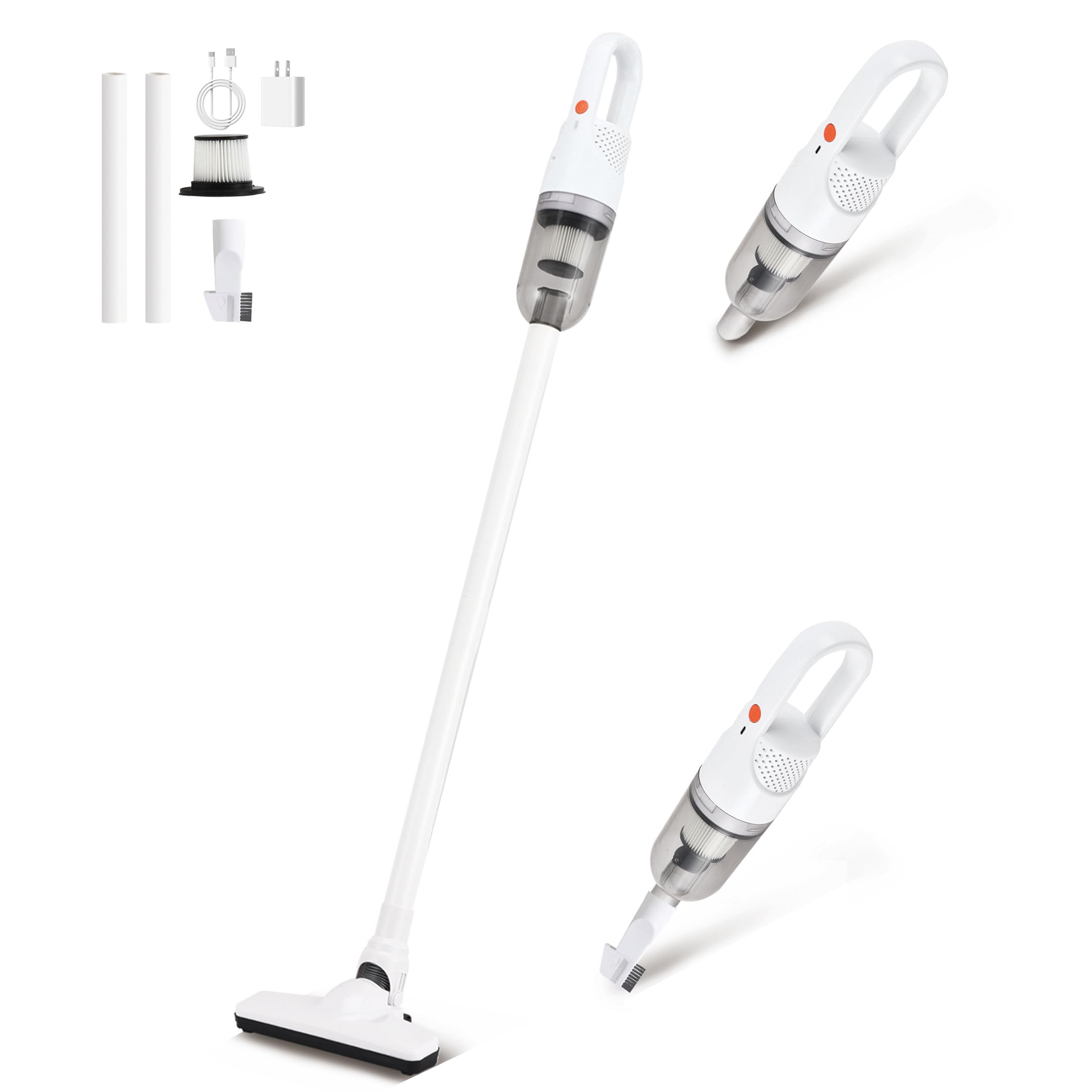 Sippon Cordless Vacuum Cleaner, 2 In 1 Lightweight Stick Vacuum W/100W Powerful Brushless Motor & Led Display, Portable Handheld