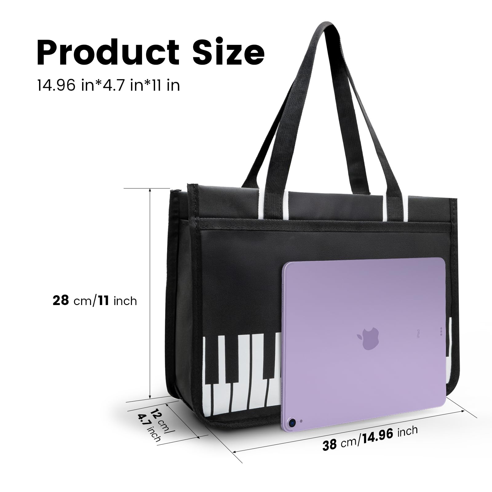 Bestsounds Piano Bag, Zipper Waterproof Oxford Cloth Music Piano Accessories Book Bag Tote For Students Kids, Girls, Women, Gift